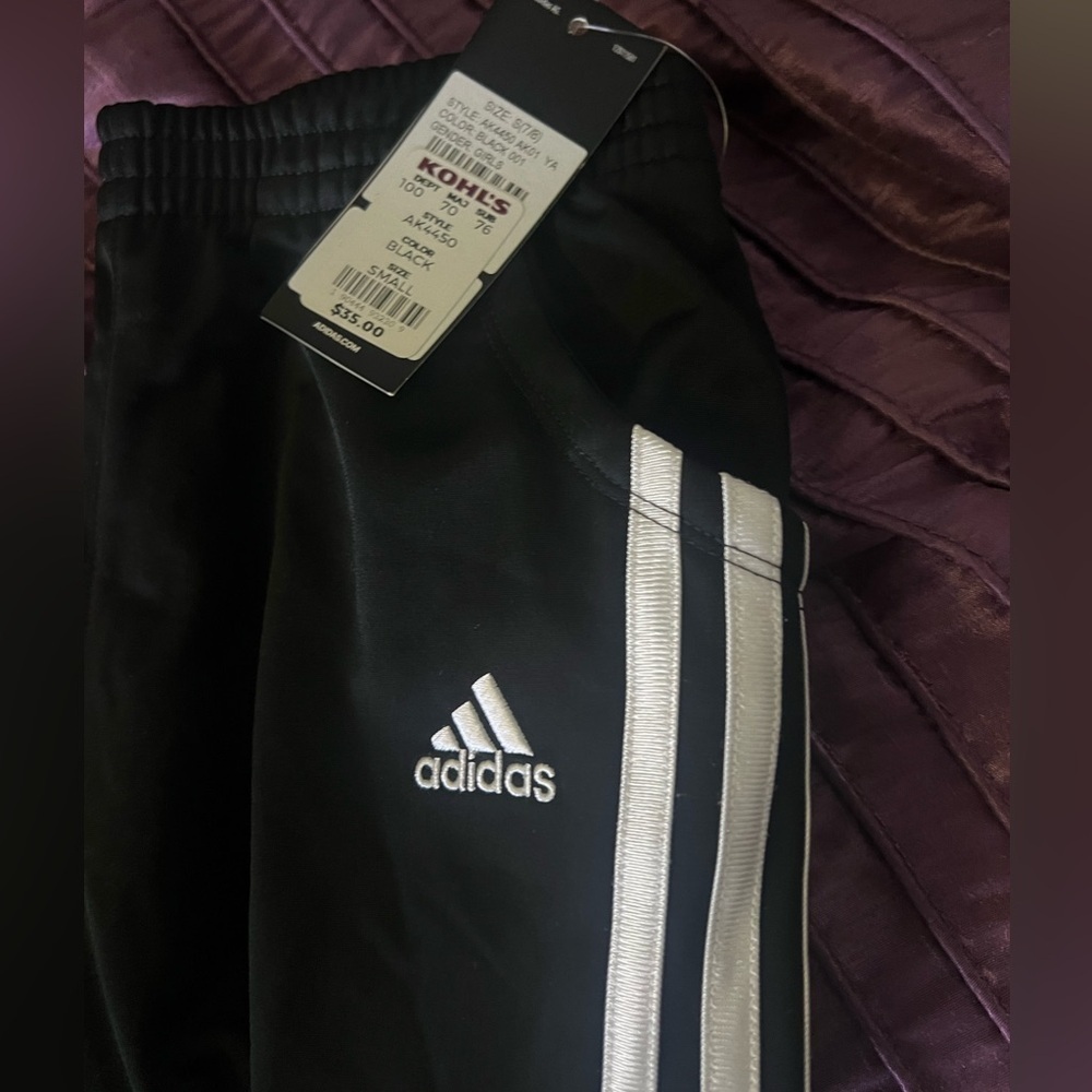 Adidas Kids Black and White Joggers